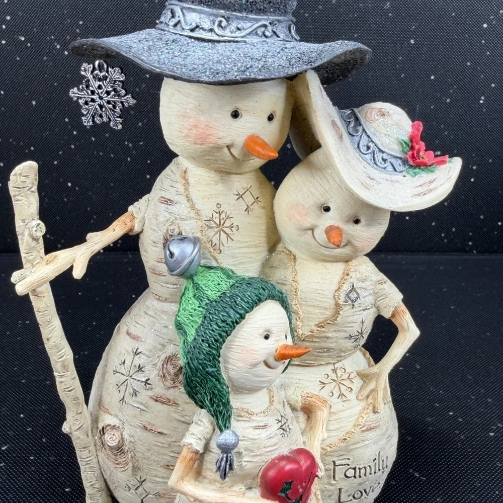Birch Hearts Family Love Snowman Figurine Barbara McDonald Pavilion Gift 81013